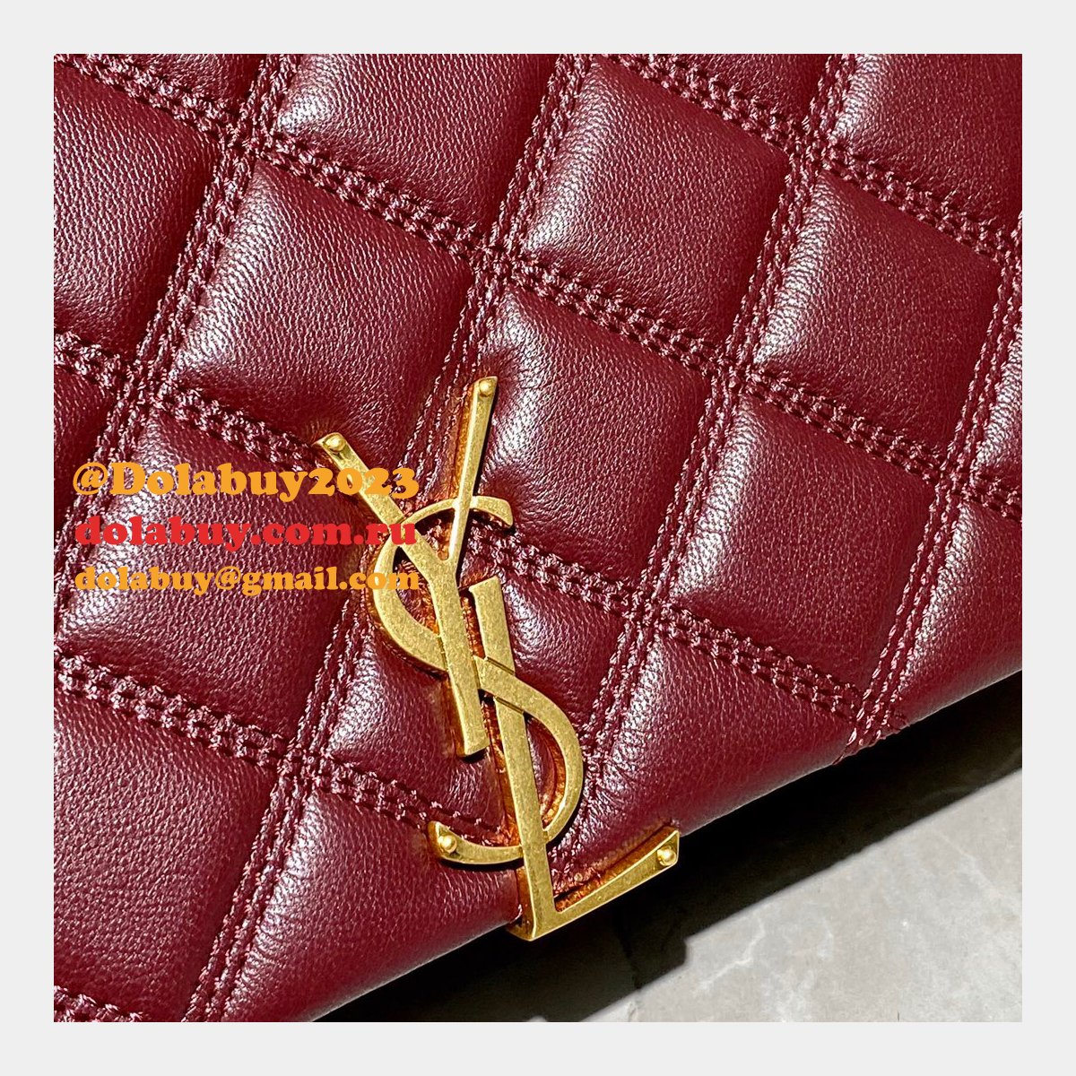 Replicas Saint Laurent Becky Large chain bag in quilted lambskin