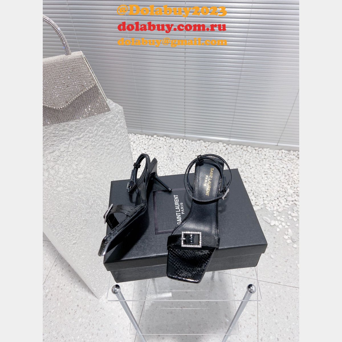 YSL Replica Yves Saint Laurent High Heel Sandals Shoes For Sale