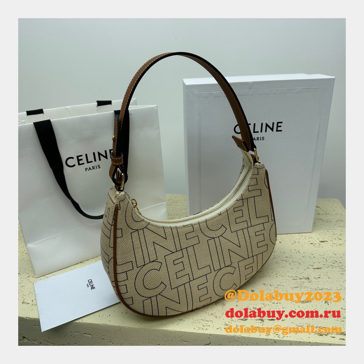 Celine Designer 1:1 Mirror Ava Denim 193952 Fake Bag