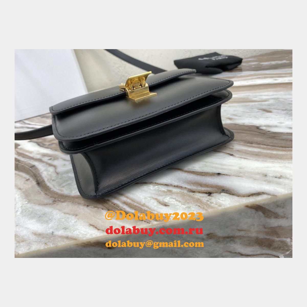 Replica Celine Teen Classic Leather Shoulder Black Bag