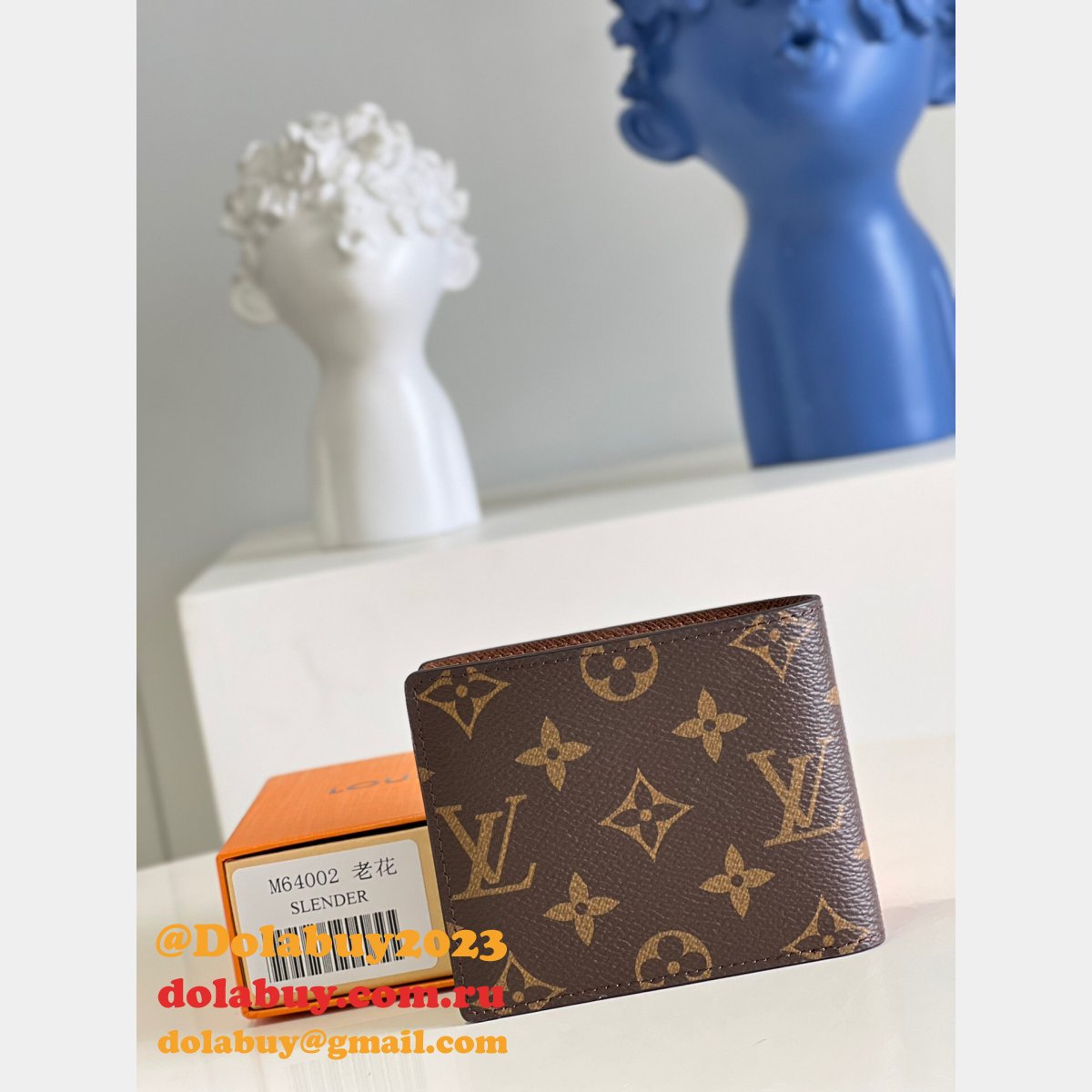 Louis Vuitton Men Replica M64002 Slender Wallet Monogram Eclipse Canvas