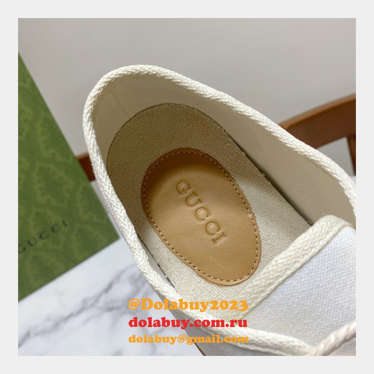 G*u*i shoes replica double g canvas 1:1 mirror high-quality