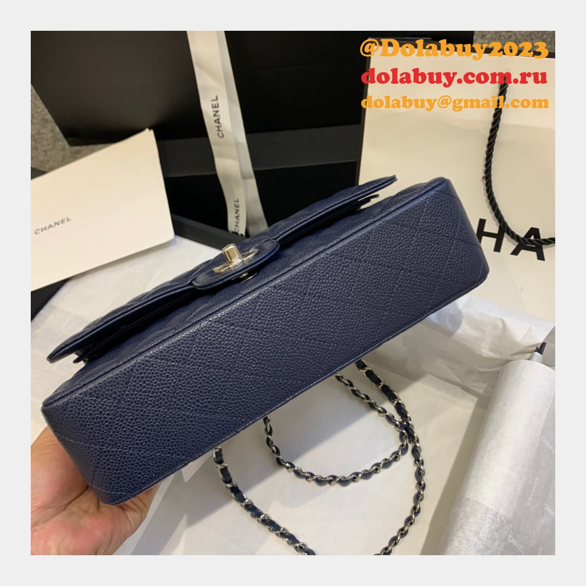 New CC 2021 Replica Quilted Caviar Leather Caviar CF1112 25CM Bags