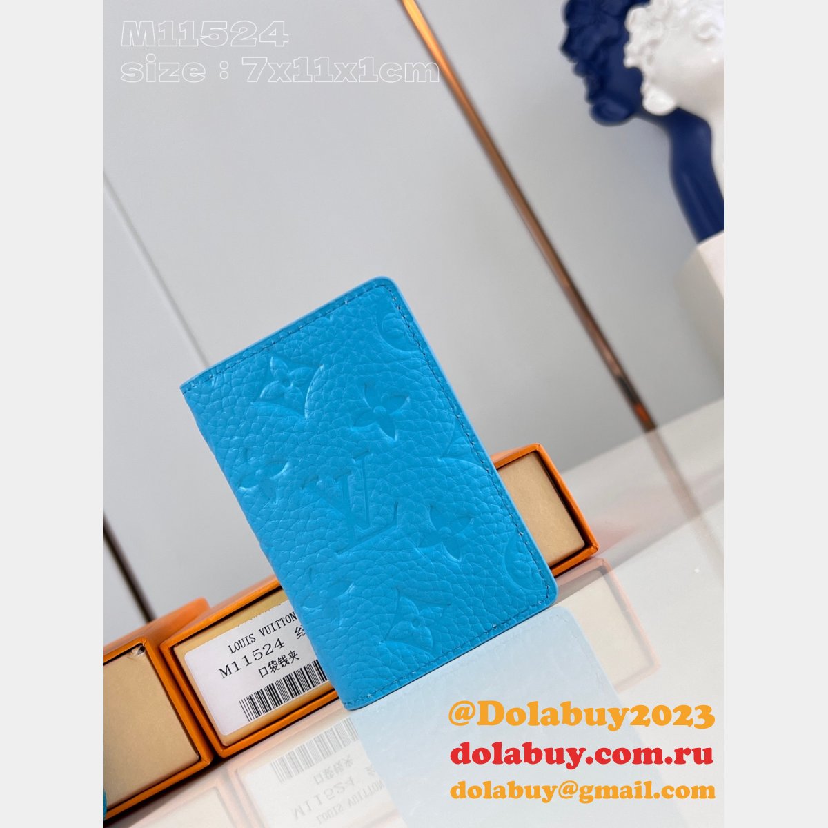 Pocket Organizer Taurillon Double Card Holder Zippy Vertical LV