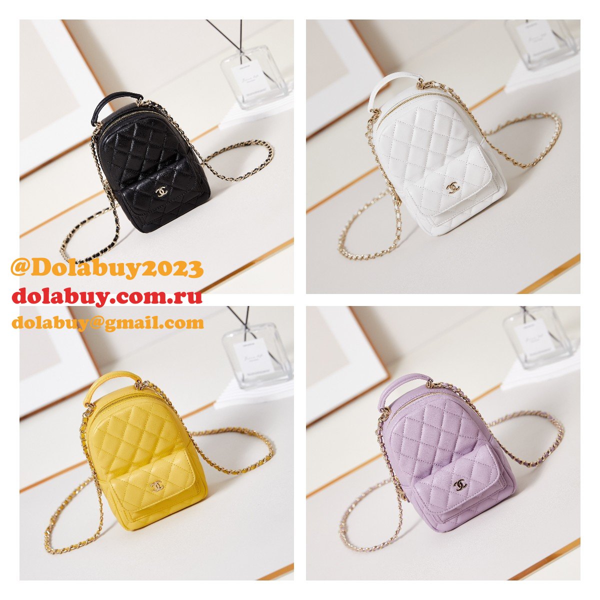 Luxury 24Cmini lambskin women backpack AP3753