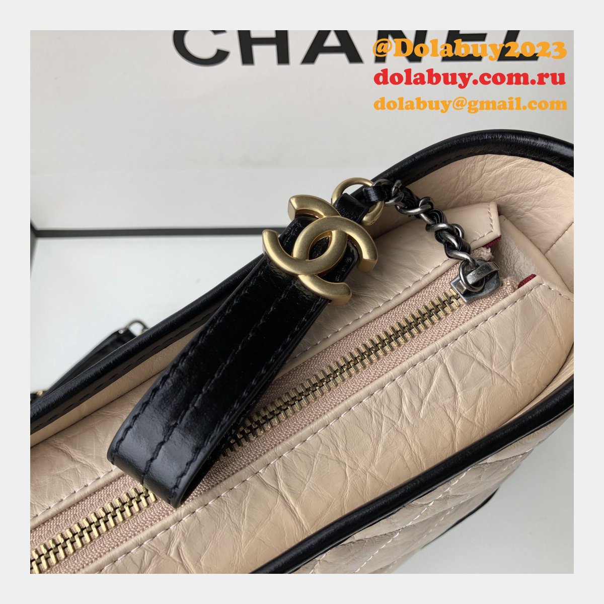 Best CC Gabrielle hobo bag 28cm Black Apricot