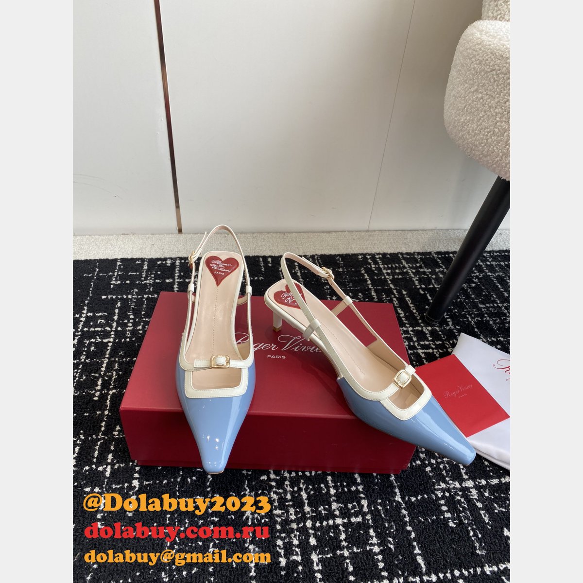 Roger Vivier Wholesale Slingback Heels Designer Knockoff Shoes