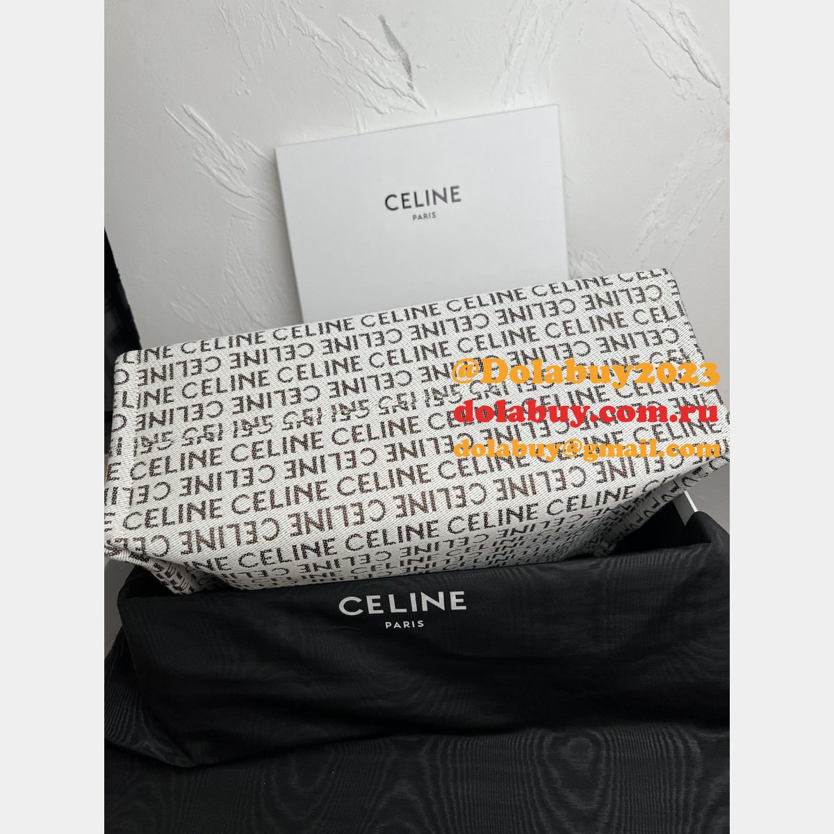 Designer Celine Replica Cabas Thais 196762 Large Striped Textile Bag