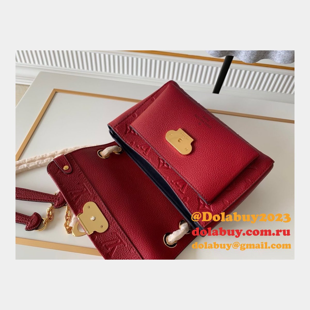 Louis Vuitton UK Vavin BB M44553 Red Monogram Empreinte Leather