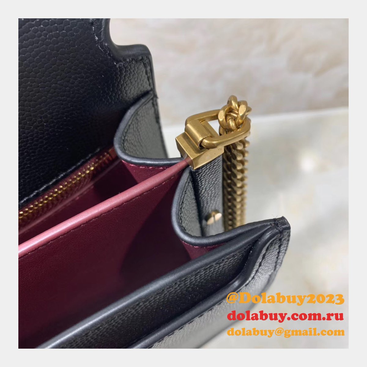 YSL Replica New Cassandra 532750 Caviar Envelope Bag