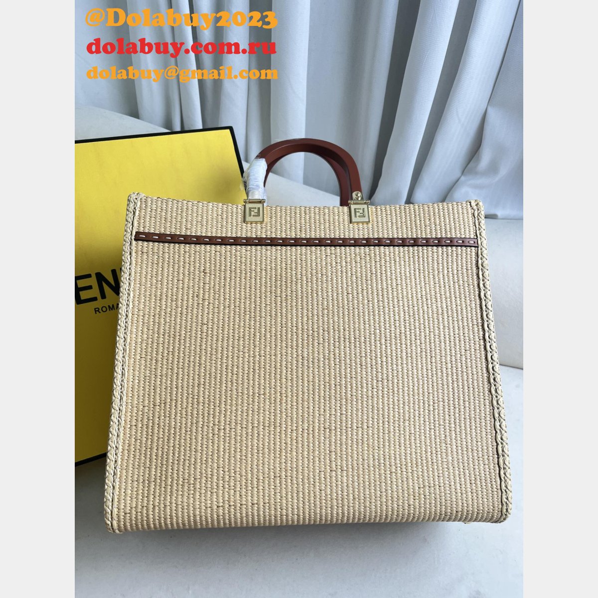 top quality F**di summer raffia shopping bag wholesale