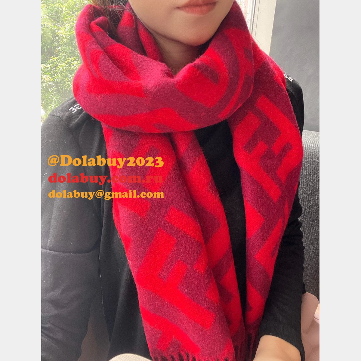 designer knockoff F**di cashmere scarf