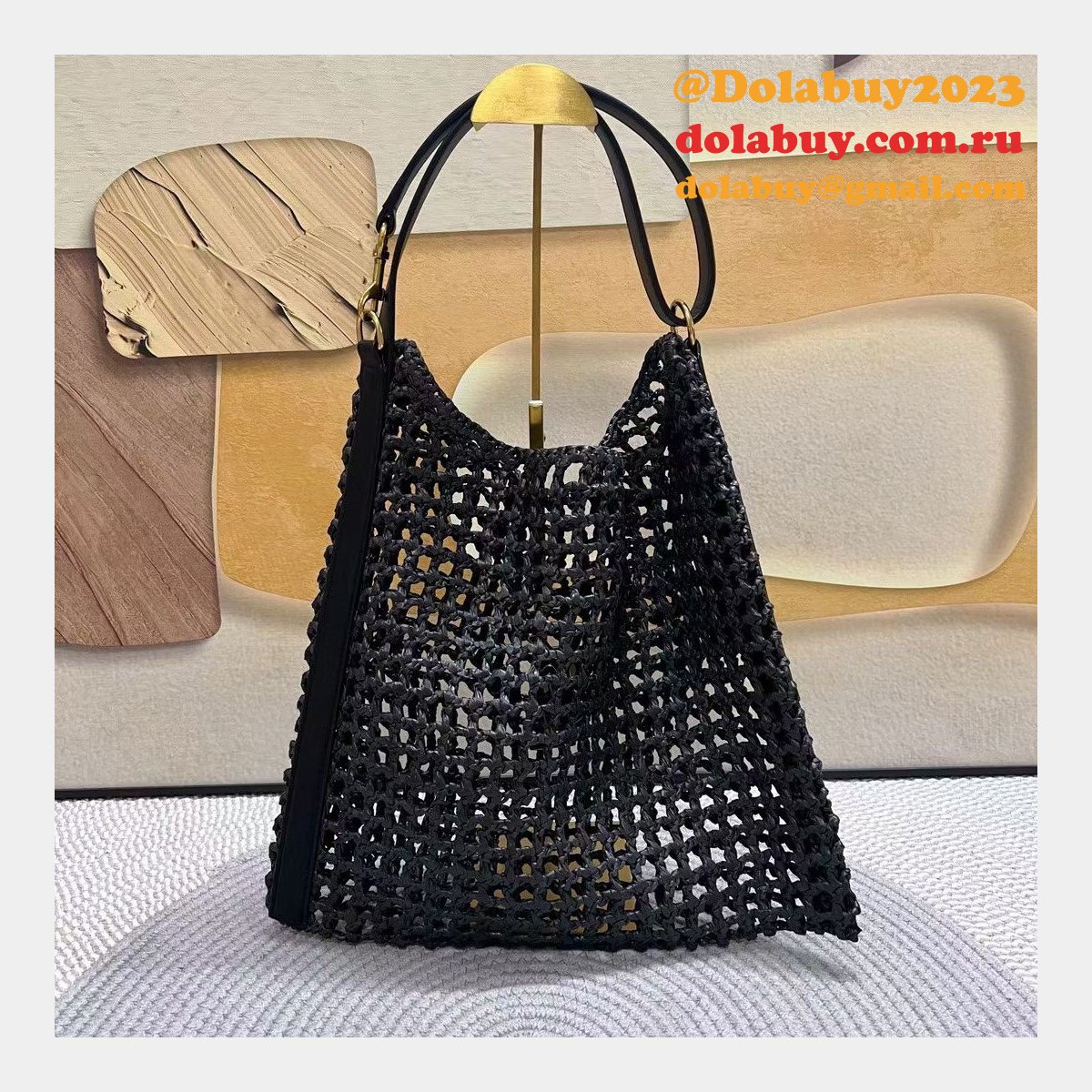 Replica Saint laurent Oxalis Shoulder Raffia Macramé 781289 Bag