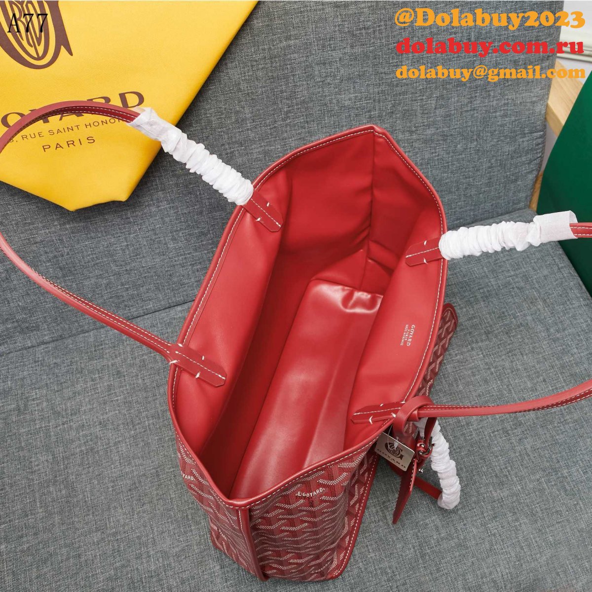 Cheap Top Quality Goyard Classic Chevron St. Louis PM Totes Red Bags