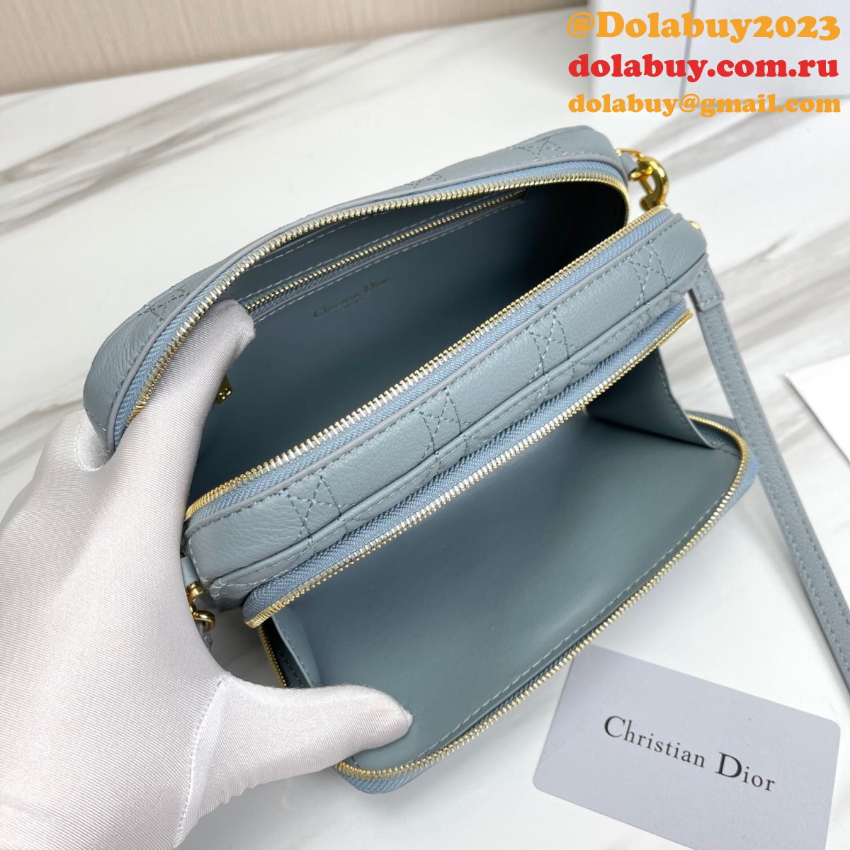 High Quality Dior Caro Bag Brown Supple Cannage Calfskin