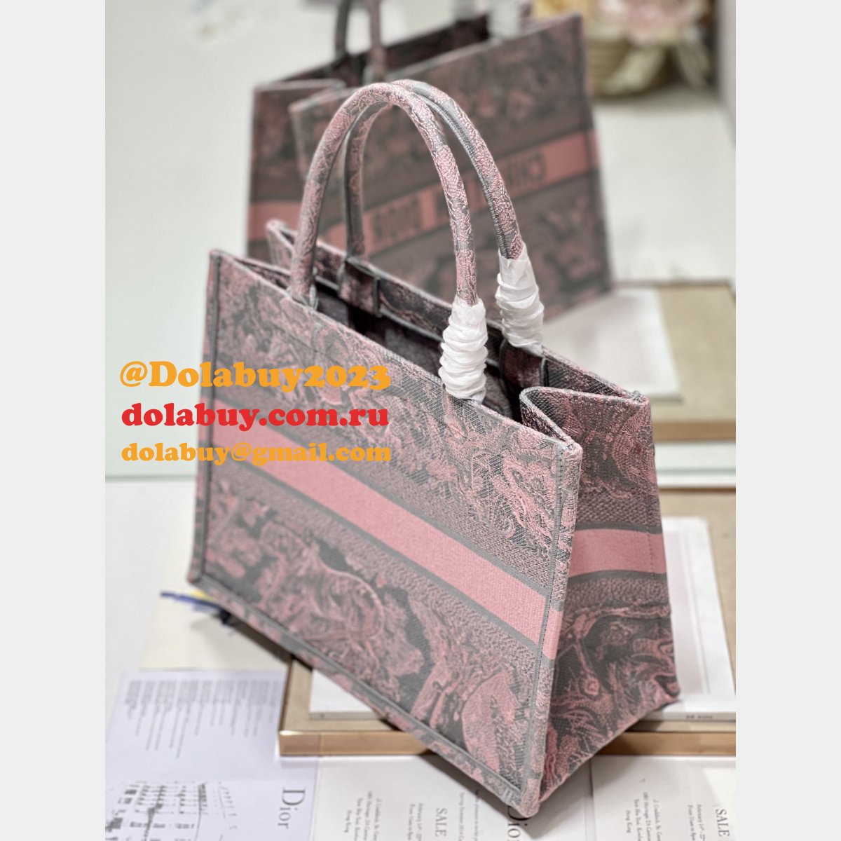 Replica Dior Luxury Designer Book Tote Bayadere D-Stripes Bags