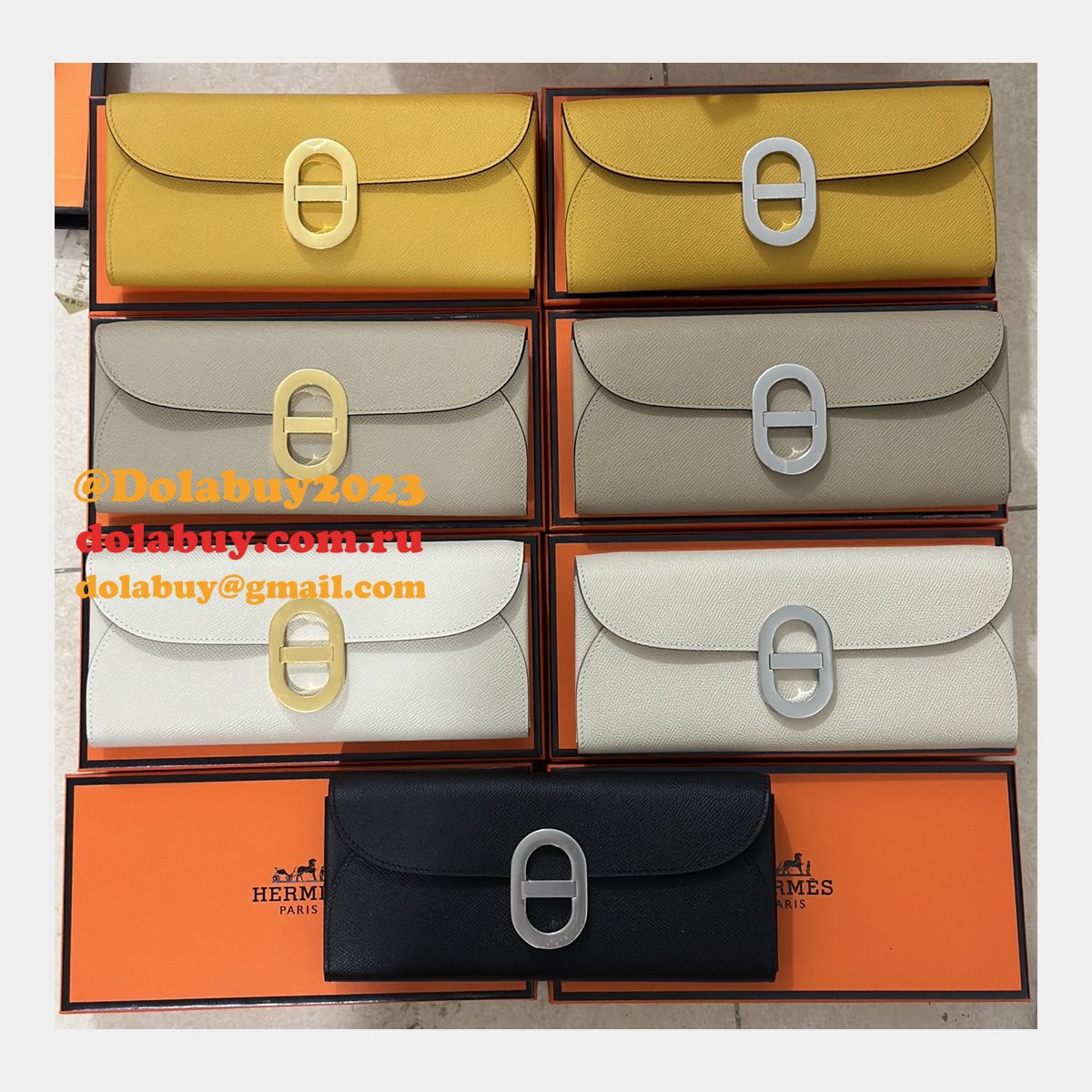 Luxury Hermes  D Ancre to go clutch Epsom bag