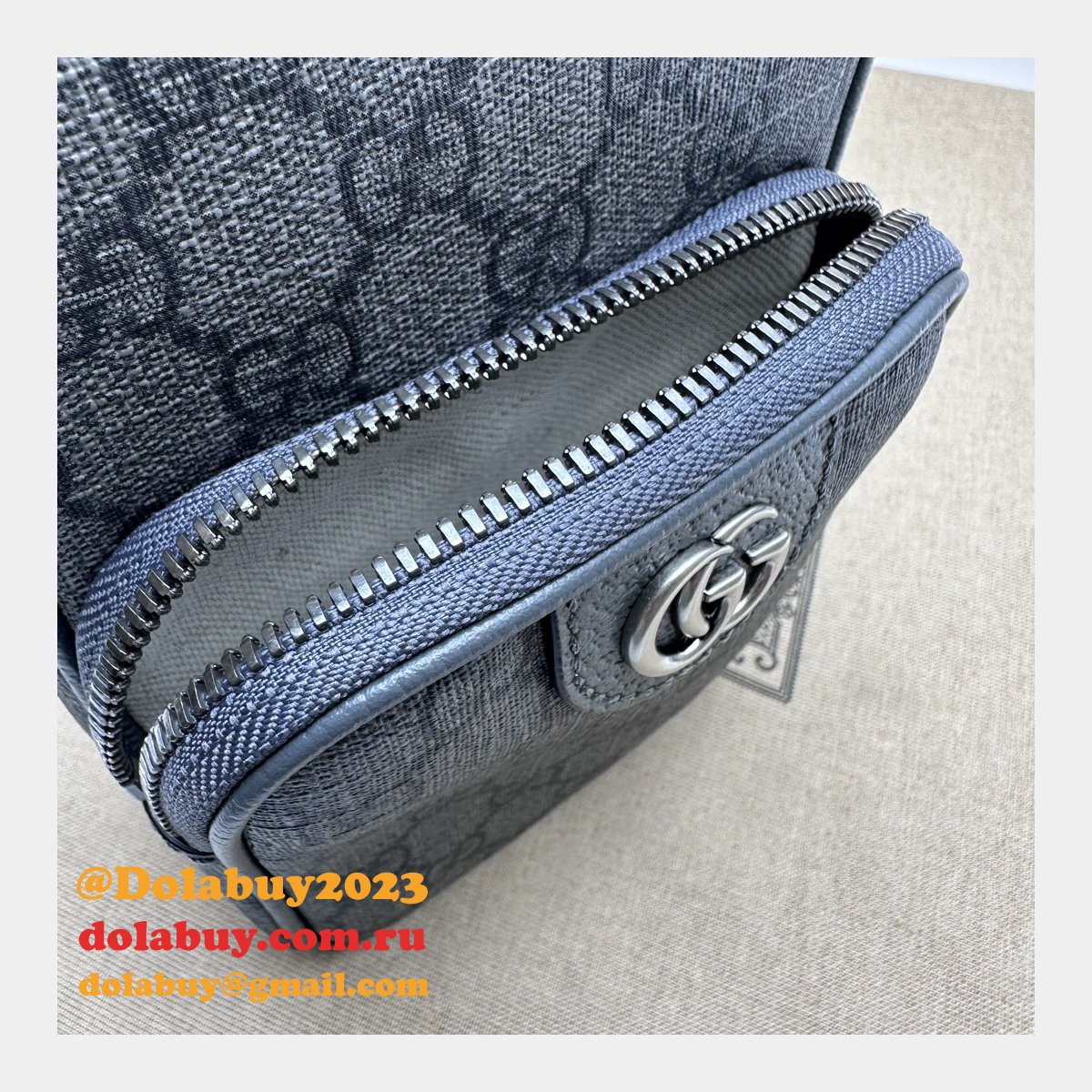 ophidia gg 752565 grey and black supreme fake G*u*i bag