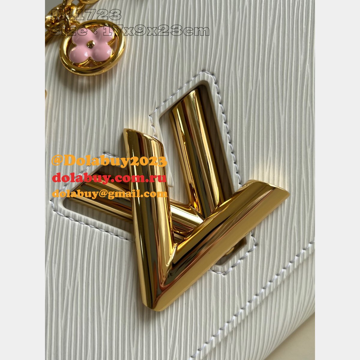 Louis Vuitton 1:1 Mirror M11723 Twist Copy Epi Black/White Bags