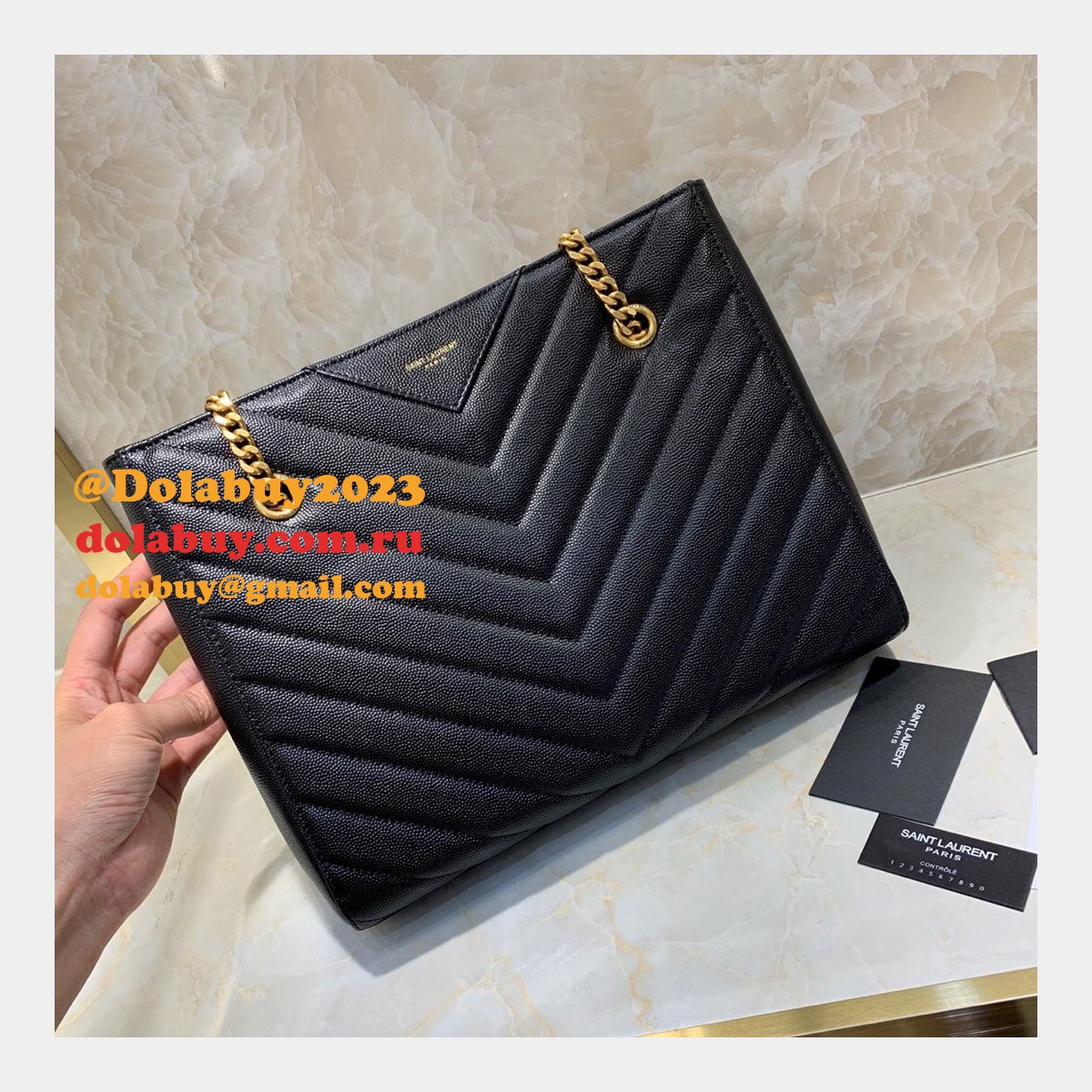 Shop Ysl Replica Saint Laurent Red and Black