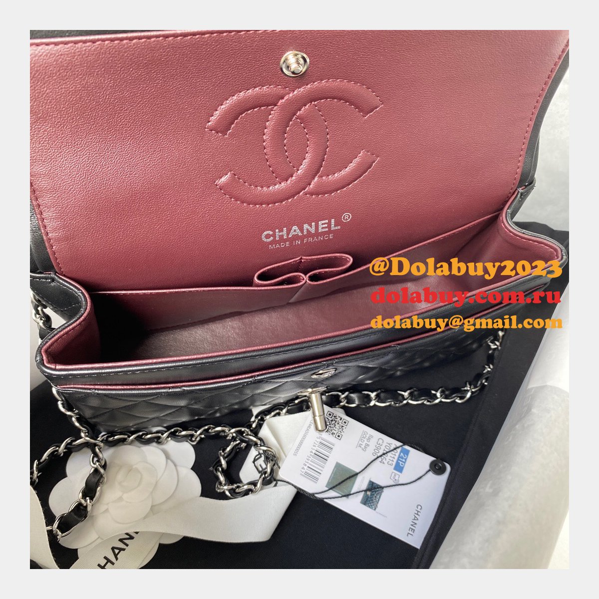 Top quality Fake Small Flap Lambskin CF 23cm