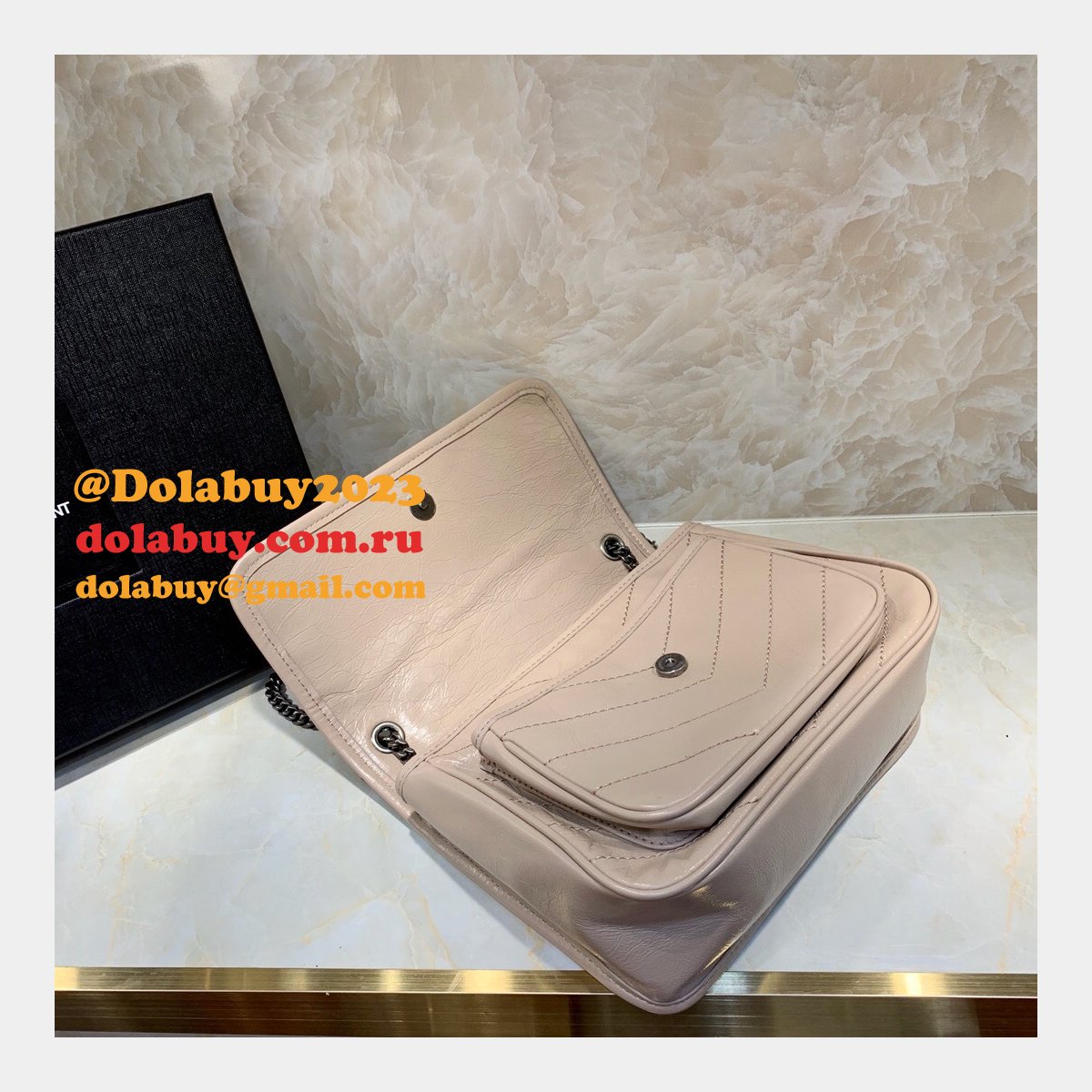 YSL Replica Niki 22cm crinkled vintage leather 533037