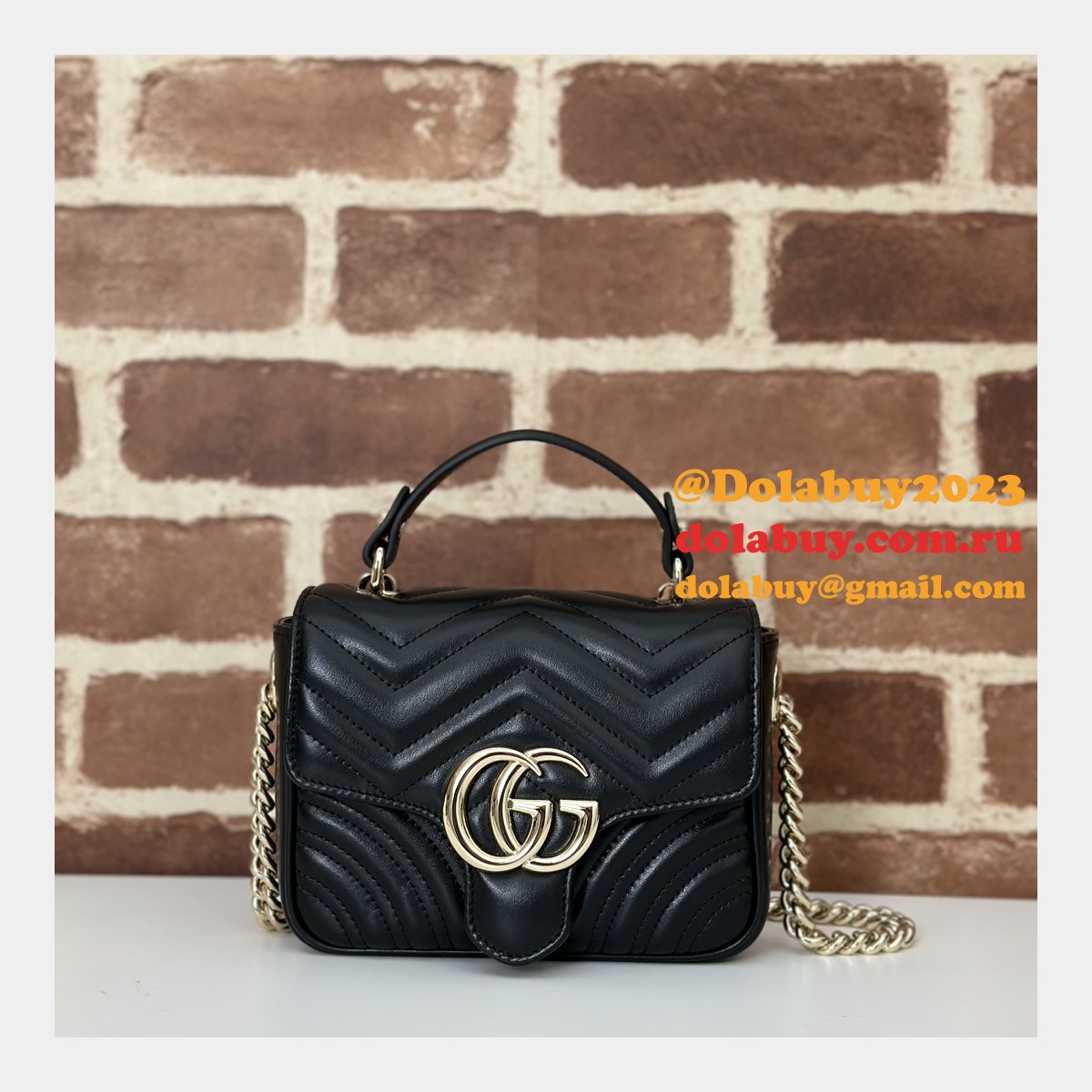 best gg marmont G*u*i 811238 top handle knockoff bag