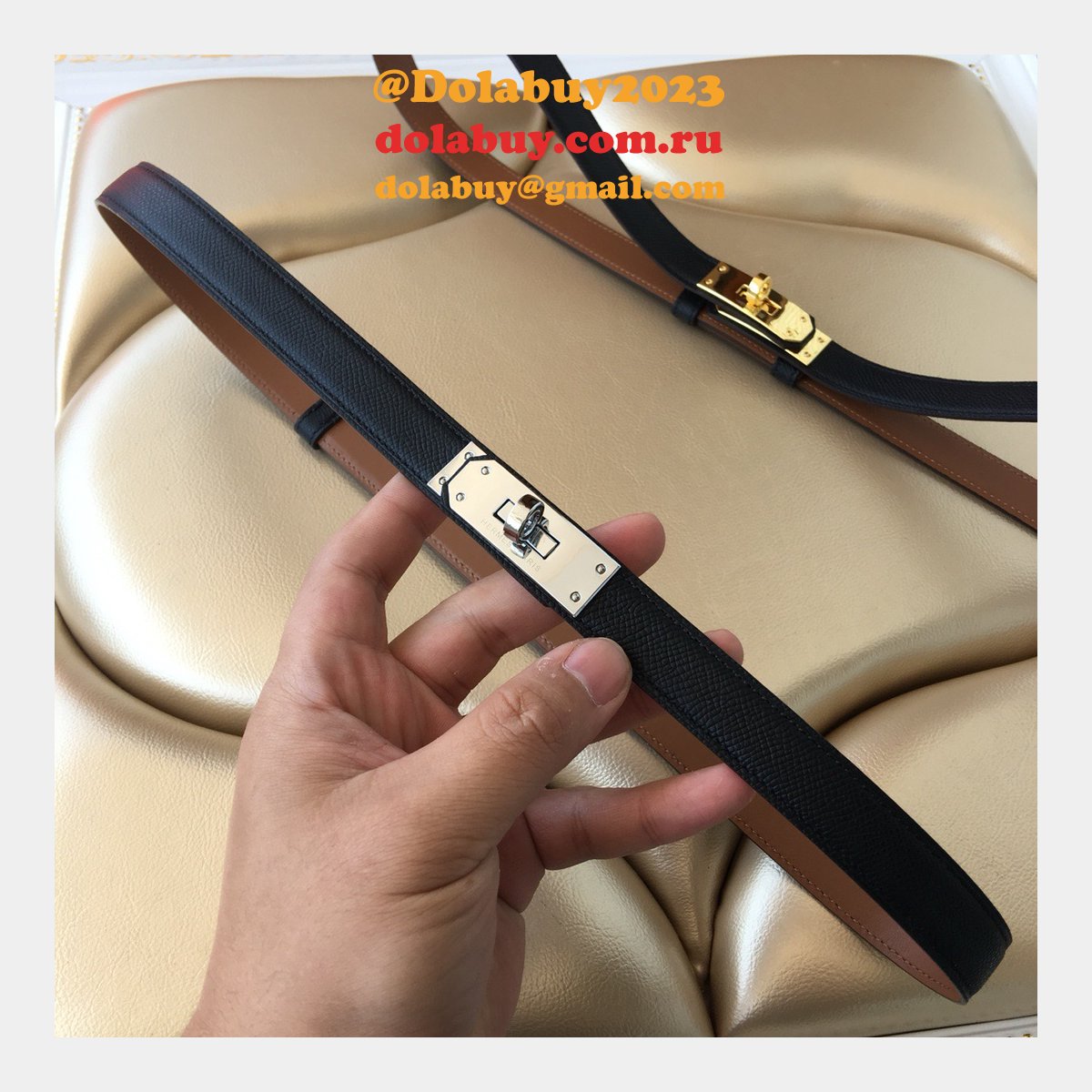 7 Star hottest selling hermes kelly thin belt 17mm