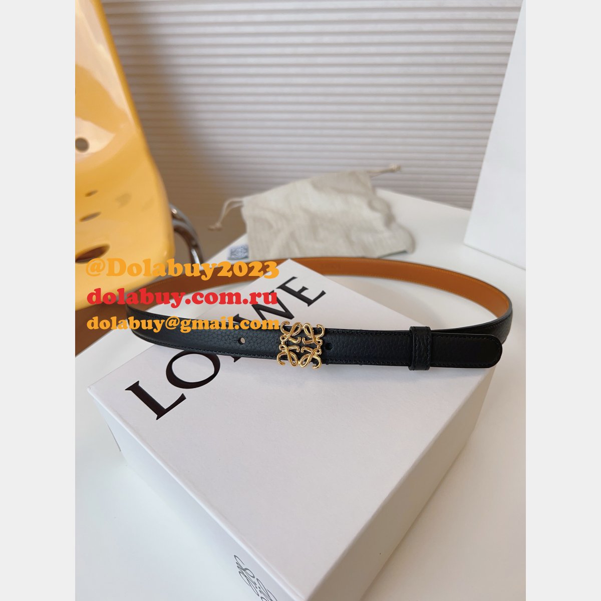 Luxury Inspired Loewe Anagram 2.0cm Width Replicas Belt