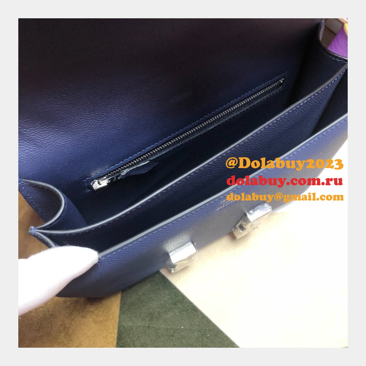 Hermes Constance Bag 23cm Epsom Leather dark blue