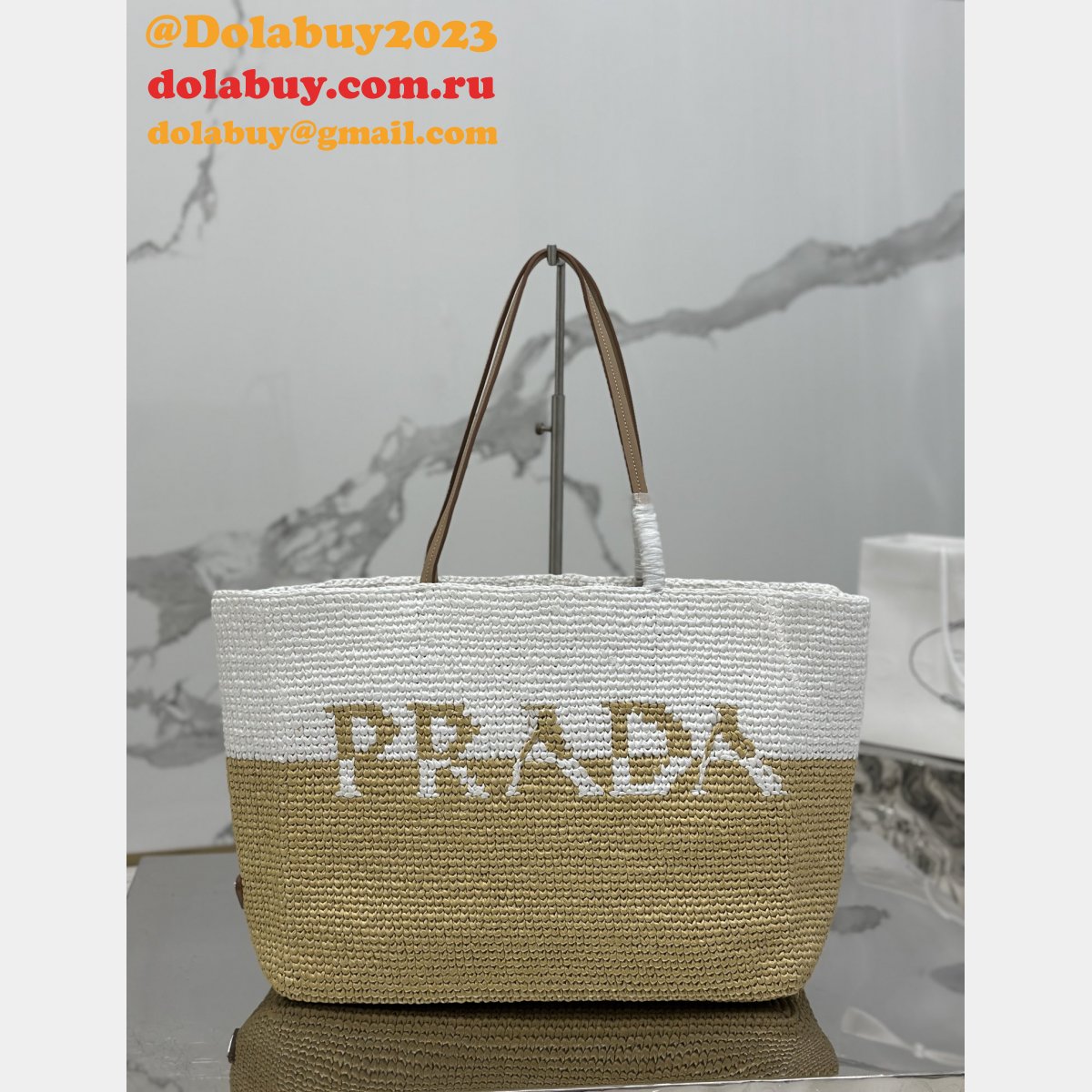 Wholesale prada 1:1 Mirror weave big tote
