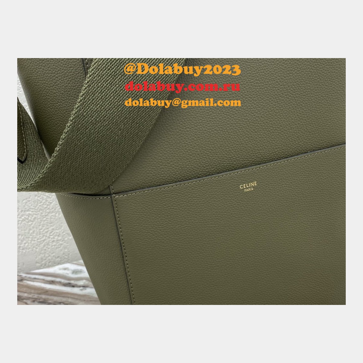 Top Quality Replica Celine Sangle Army Green Shoulder Bags