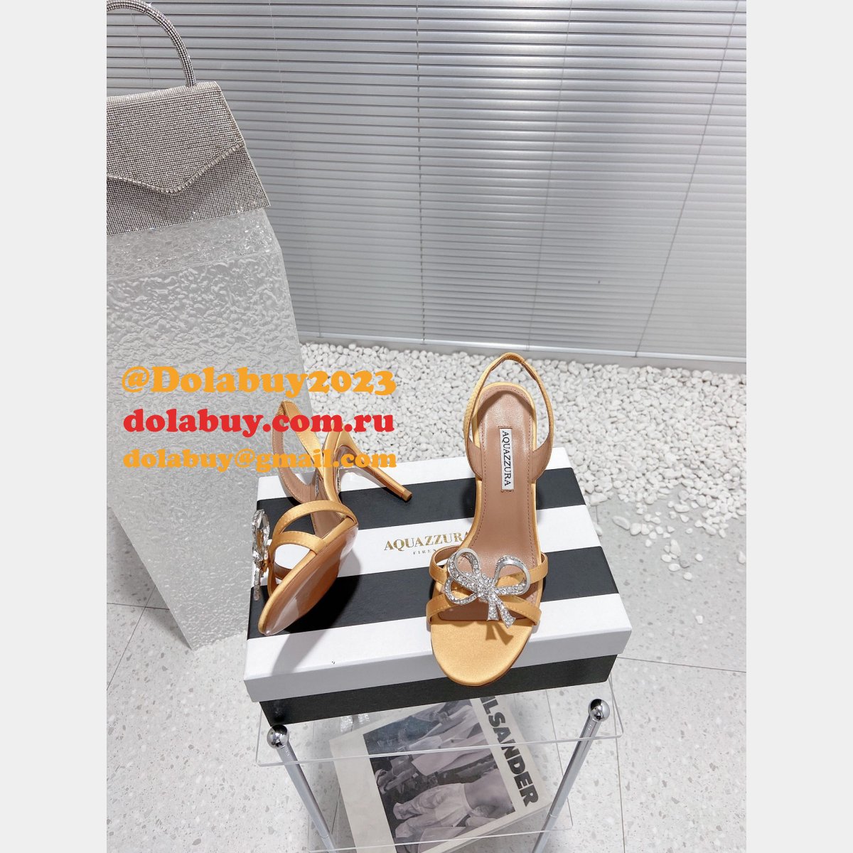 Top Aquazzura replica stores to buy 1:1 bow high heel sandals shoes