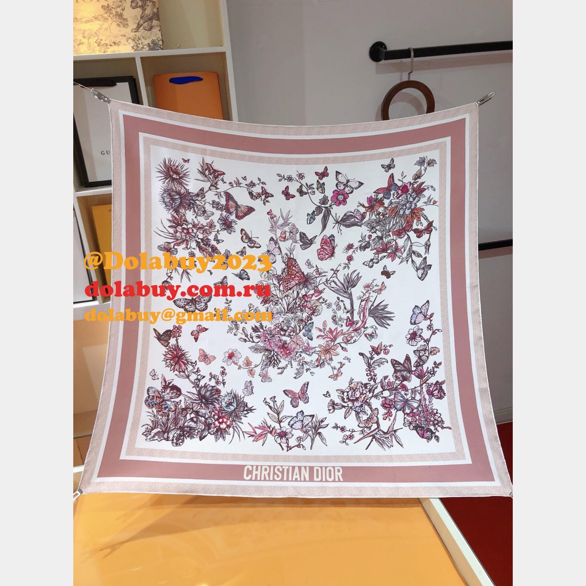 Luxury DIOR Mexico AND Butterfly Silk twill SCARF