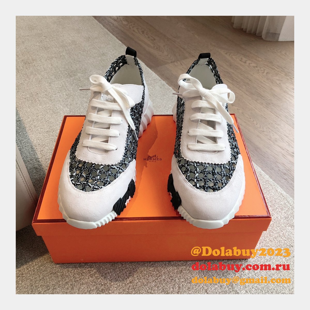 7 Star HERMES MEN BOUNCING weave SNEAKER