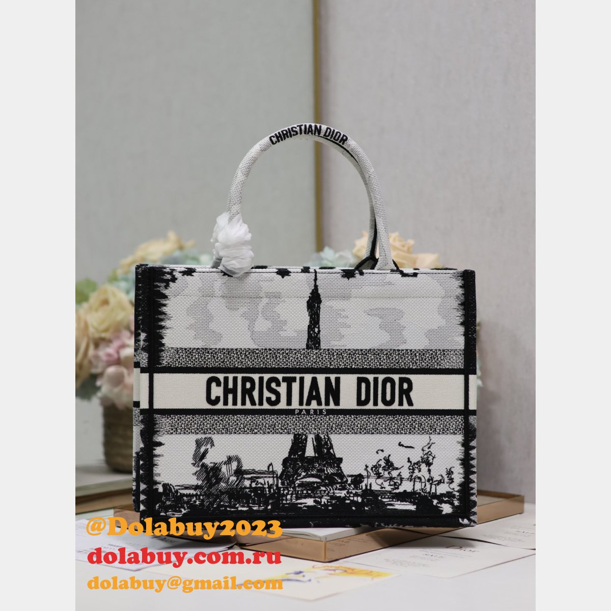 Top Quality DIOR Eiffel Tower BOOK TOTE