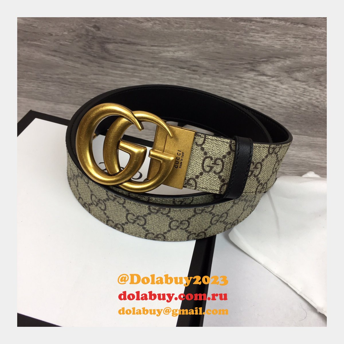 G*u*i belt with double g buckle 38mm fashion