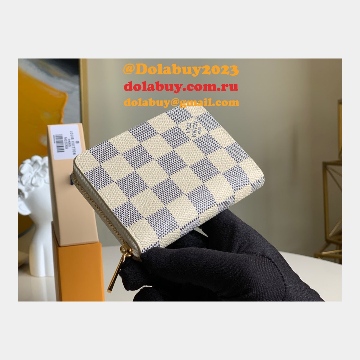 Louis Vuitton Replica N63069 Zippy Coin Purse Damier Azur Canvas