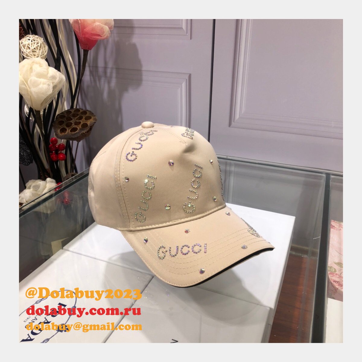 fashion g*u*i with Di*m*nd logo baseball cap