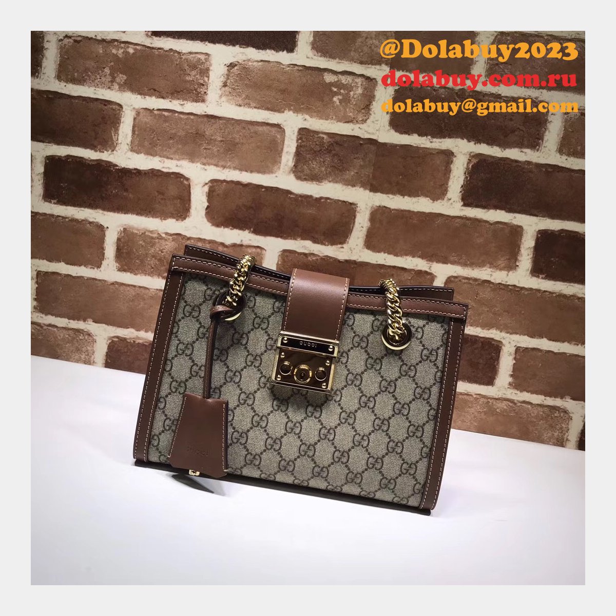 uk G*u*i replica gg supreme padlock small shoulder 498156 bag