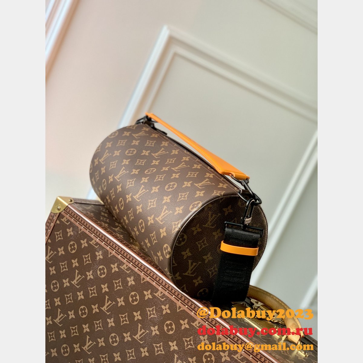 Soft Polochon Louis Vuitton Replica M46691 Monogram Macassar Canvas