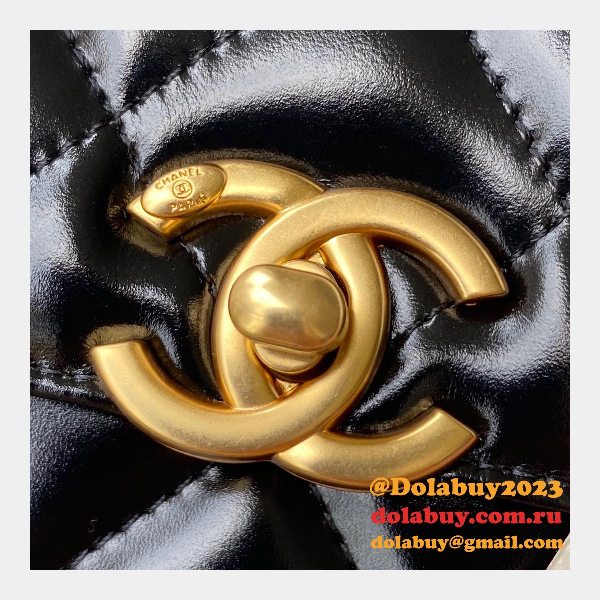 Designer Replica Calfskin & Gold-Tone Metal White Mini Flap AS2615 Bag