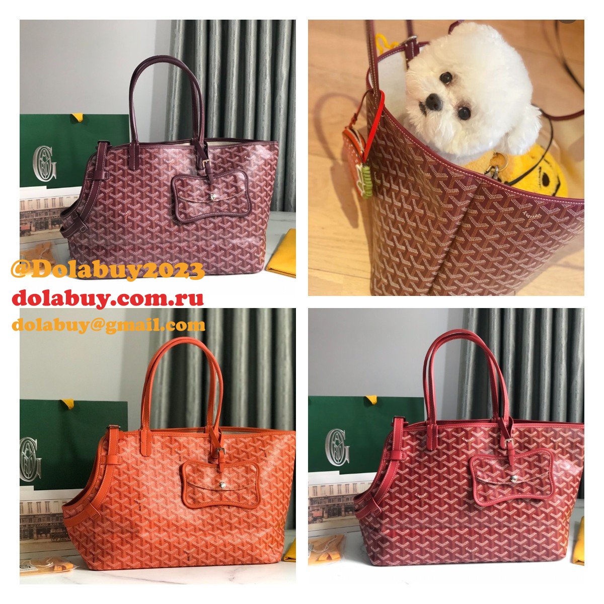 Top Quality Goyard Chien Gris & Pocket Pet bag