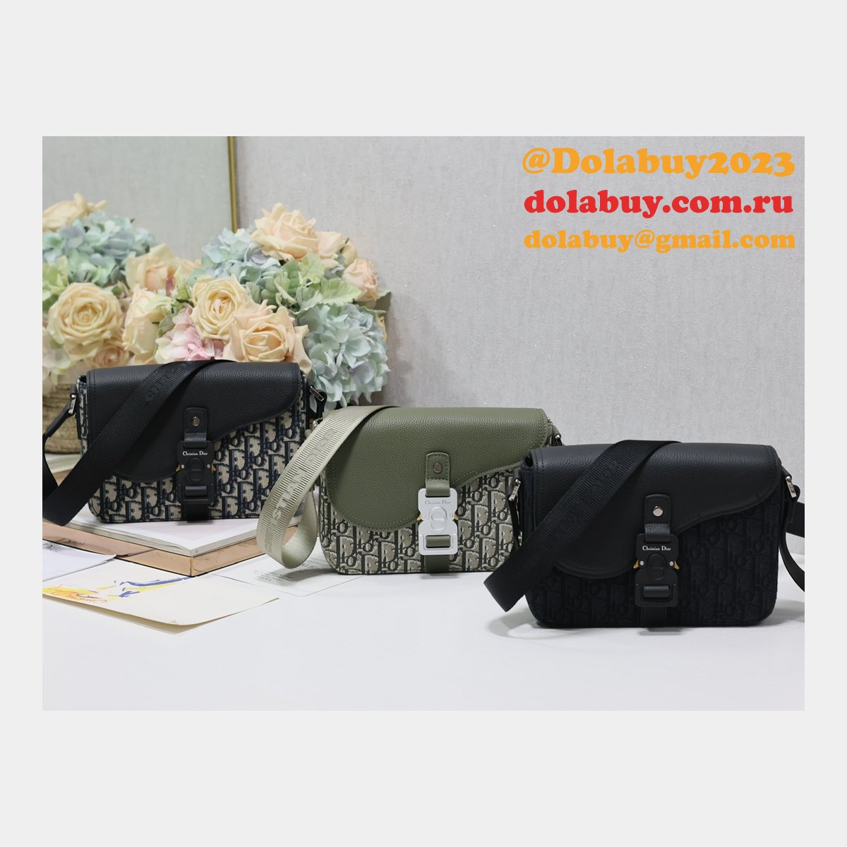 Highest Quality 049 Replica Christian Dior Mens Messenger Bag