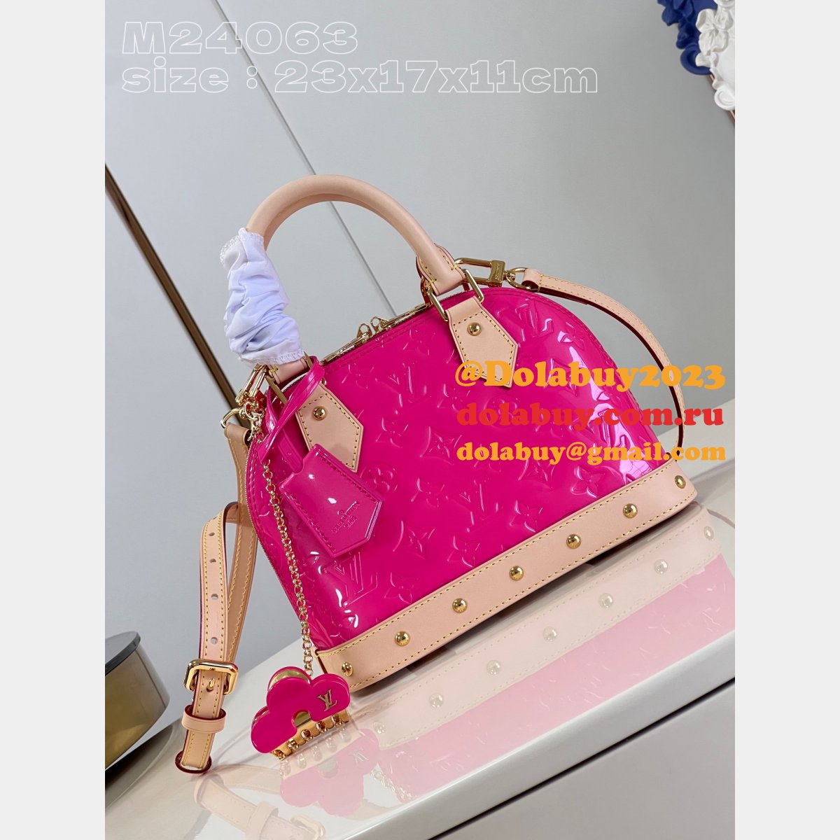 Copy Alma BB Monogram Vernis M24063/M24062/M90611 New Inspired Louis Vuitton