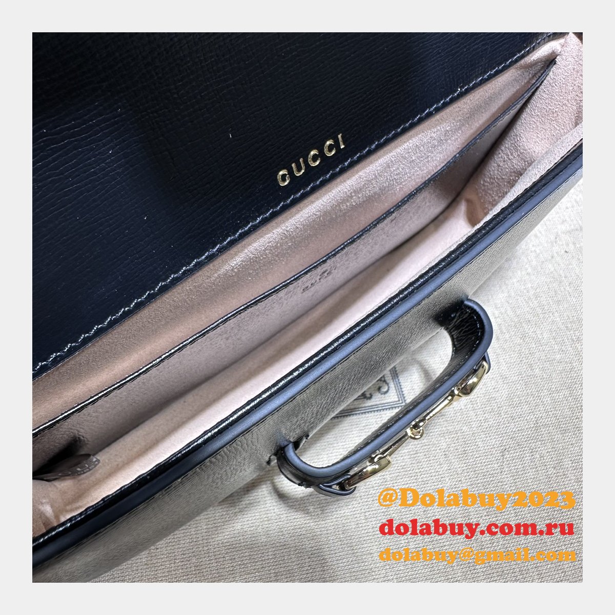 high quality 752002 horsebit black 1955 replica G*u*i designer bag