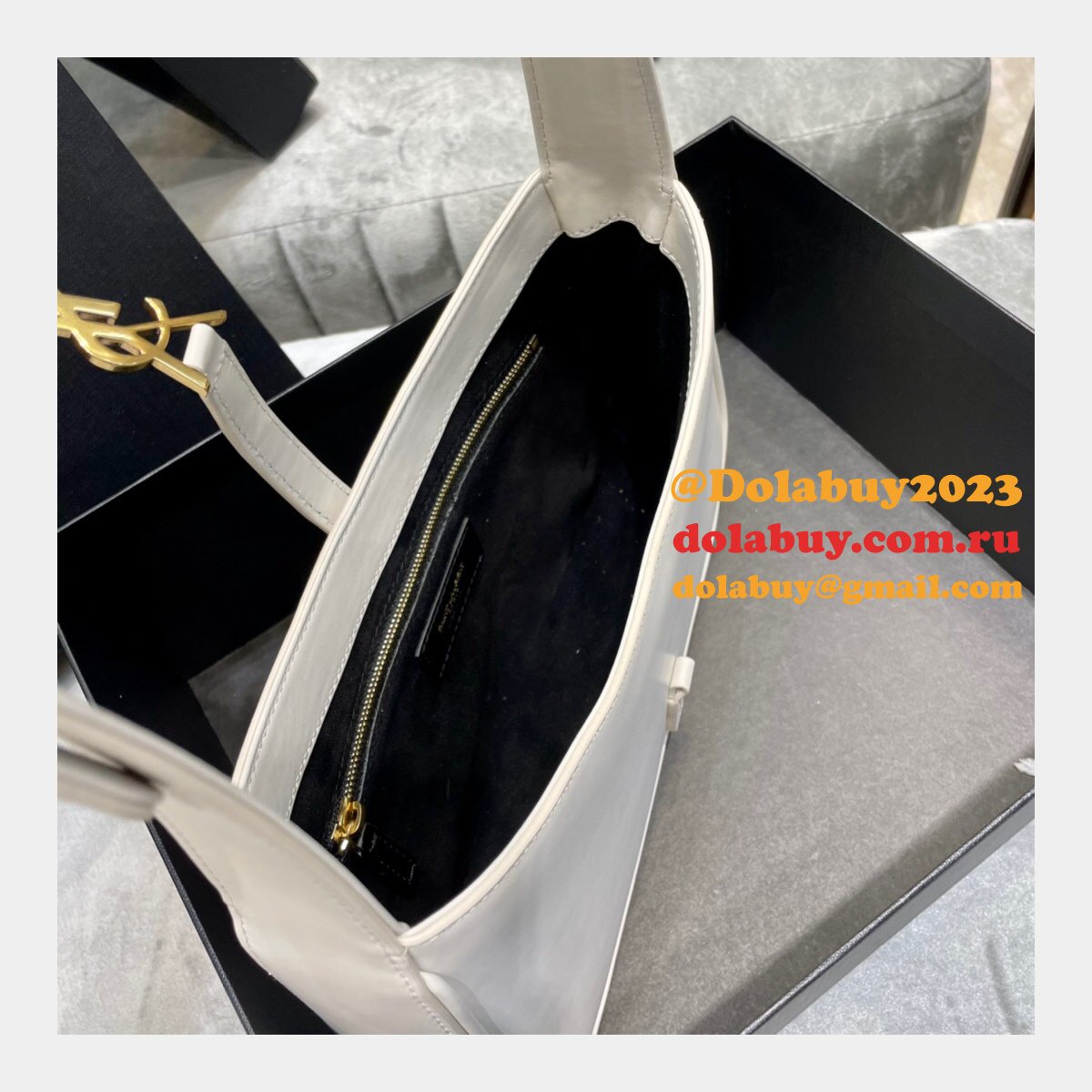 Designer YSL Replica Hobo In Smooth Leather 657228 White Bags Store