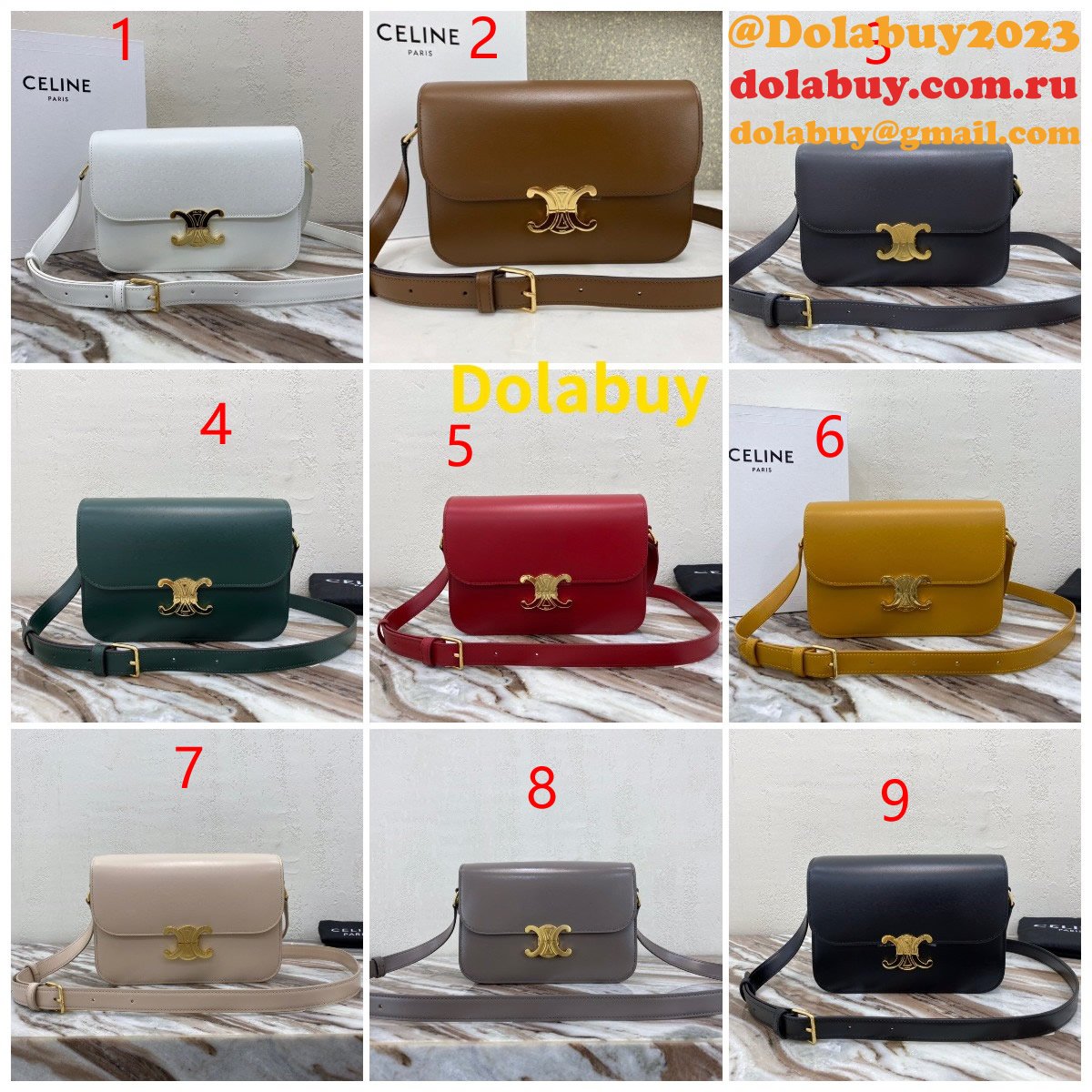 The Best Celine 1:1 Mirror Triomphe Replica Dolabuy 22cm Bag