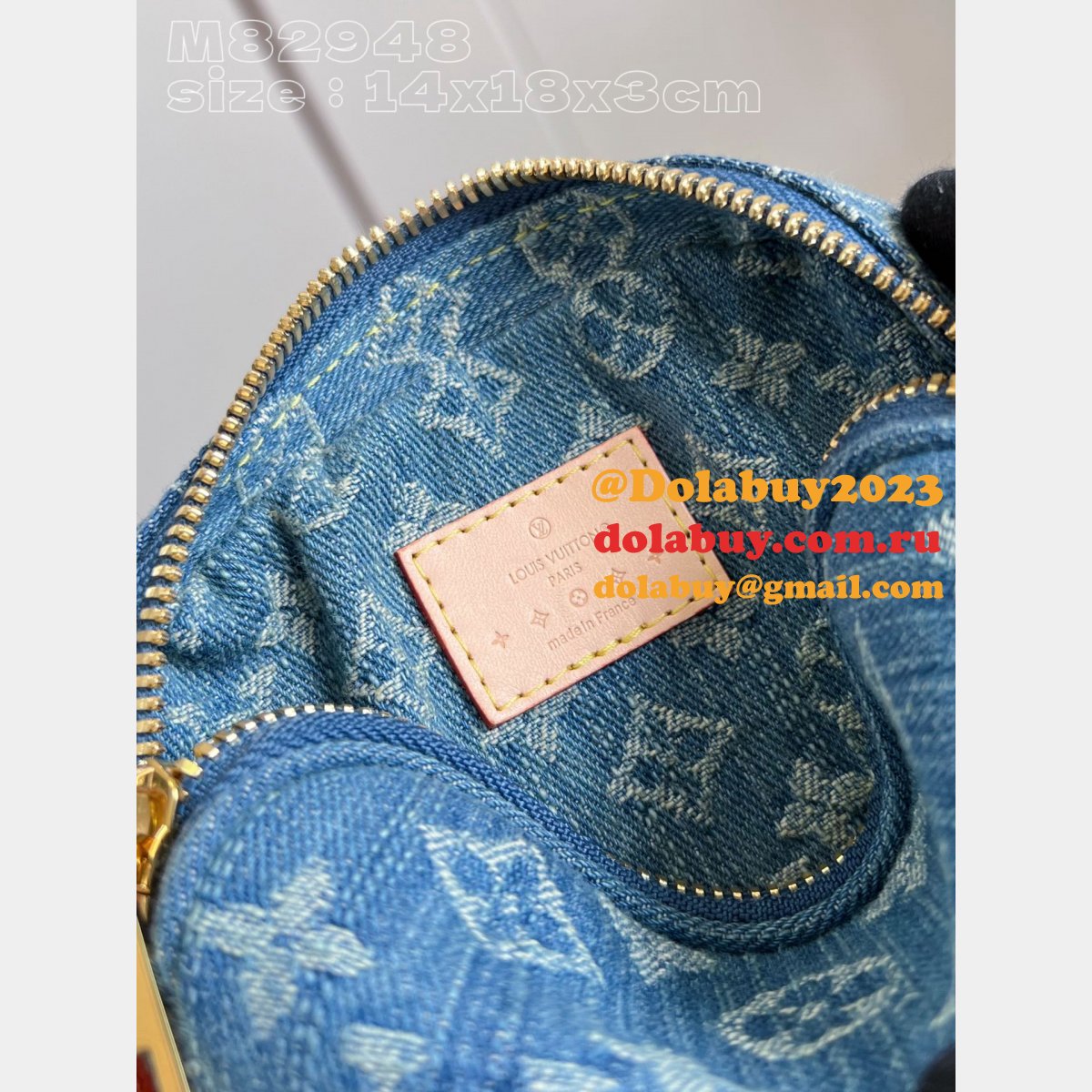 Louis Vuitton Replica Designer Fairfax Pochette Monogram Denim M82948
