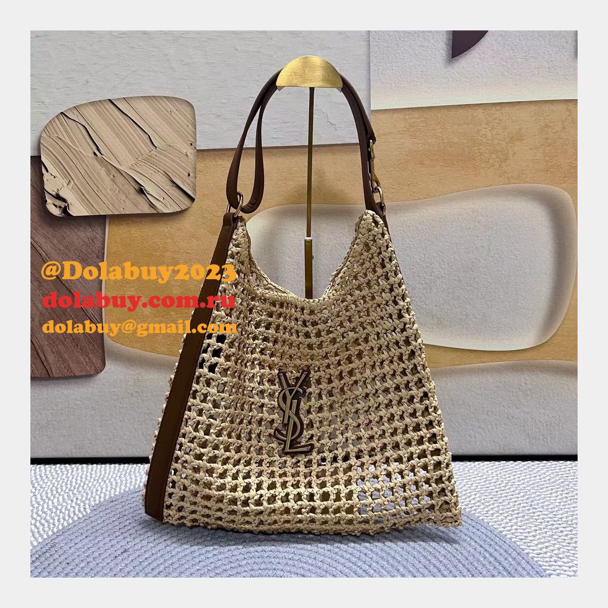 Replica Saint laurent Oxalis Shoulder Raffia Macramé 781289 Bag